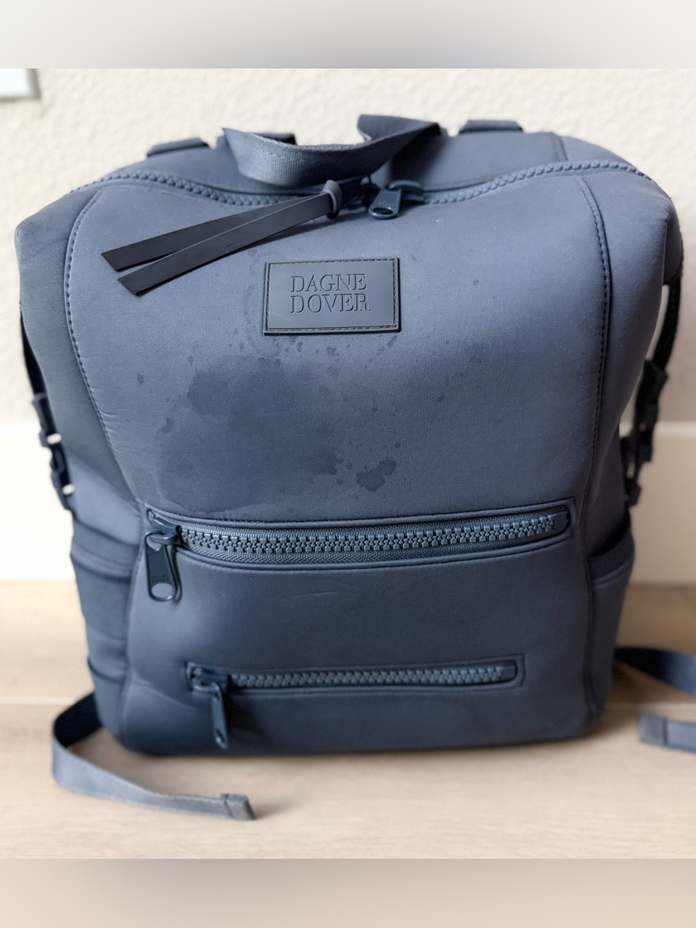 Dagne Dover Indi Neoprene blue grey diaper backpack